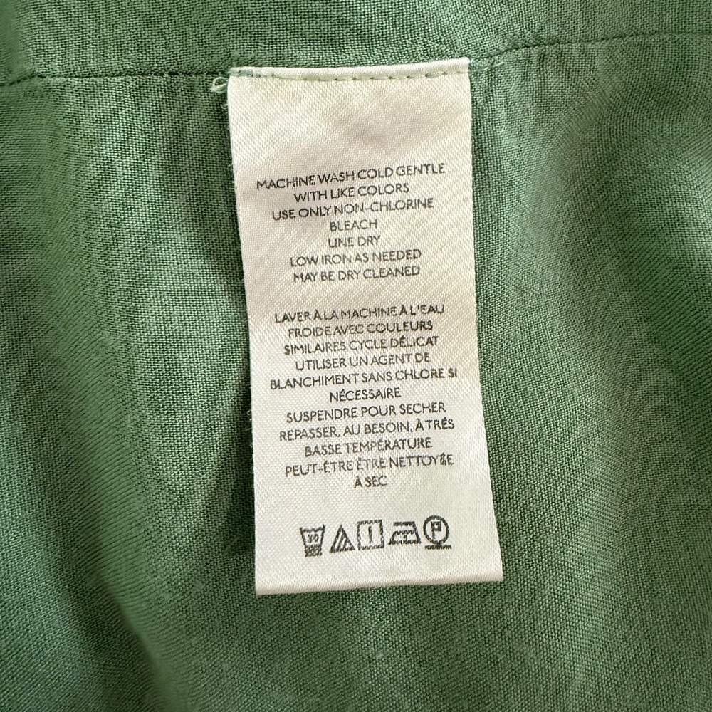 Green Sage Anthropologie Somerset Linen Blend Maxi Dress XL - Picture 4 of 7